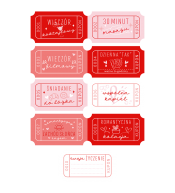 Kupony miłosne w kopercie dla par na walentynki