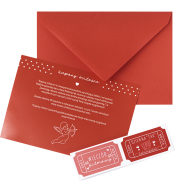 Kupony miłosne w kopercie dla par na walentynki