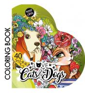 Kolorowanka Love Cats and Dogs z naklejkami Serce