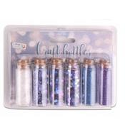 Buteleczki z brokatem do scrapbookingu, ozdabiania - tonacja fiolet