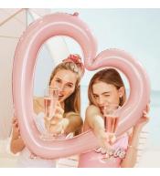 Balon foliowy serce ramka jasno różowy 86x83,5cm