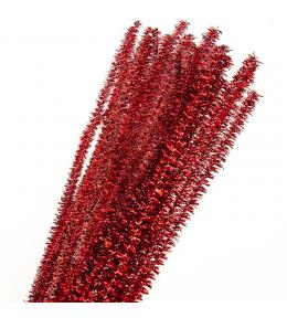 Druciki kreatywne pluszowe 40 szt - Czerwone