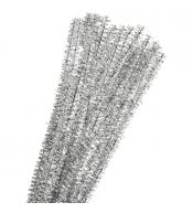 Druciki kreatywne pluszowe 40 szt. - Srebrne