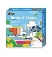 Kredki klocki Avenir Blocks 'N' Crayons - Pojazdy