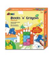 Kredki klocki Avenir Blocks 'N' Crayons - Dinozaury