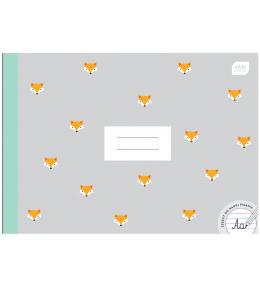 Poziomy zeszyt Interdruk A4/32k. Trzy linie kolorowe