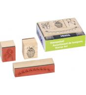 Heyda Zestaw drewnianych stempli Party, 4szt+sztyft