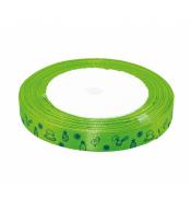 Satynowa wstążka wielkanocna Brewis 12mm/22m - Jasnozielnona