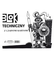 Blok techniczny A4 z czarnymi kartkami KRESKA