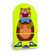 Oops Ekologiczna drewniana układanka z 4 klocków - Miś