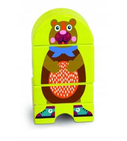 Oops Ekologiczna drewniana układanka z 4 klocków - Miś