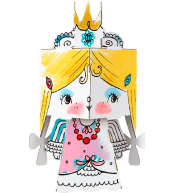 Monumi Cube Head kolorowanka księżniczka do składania.