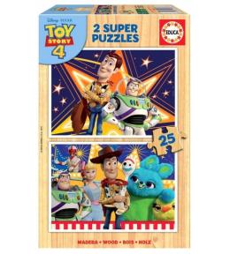 Puzzle drewniane Educa 2x25 el. - Toy Story 4 ---uszkodzone opakowanie---