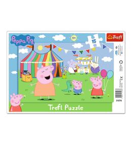 Puzzle ramkowe Trefl Świnka Peppa 15 el. - W wesołym miasteczku