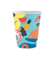 Kubeczki papierowe GoDan 250ml/6szt - Summer, Let's Party (beach)