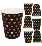 Kubeczki papierowe GoDan 250ml/6szt - XOXO, Czarne