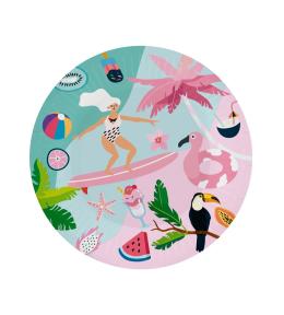Talerzyki papierowe GoDan 18cm/6szt - Summer, Let's Party (surfing)