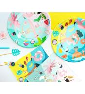 Talerzyki papierowe GoDan 18cm/6szt - Summer, Let's Party (surfing)