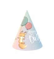 Czapeczki urodzinowe GoDan 6szt - Happy Birthday, Lisek