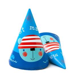 Czapeczki urodzinowe GoDan 6szt - Ahoj
