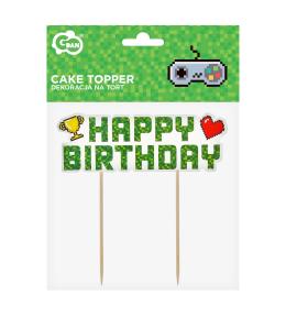 Dekoracja na tort GoDan - Game On, Happy birthday