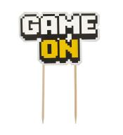 Dekoracja na tort urodzinowy GoDan z motywem Game On, idealna dla gracza, pik cake topper z napisem i kontrolerem do gier