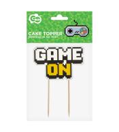 Dekoracja na tort urodzinowy GoDan z motywem Game On, idealna dla gracza, pik cake topper z napisem i kontrolerem do gier