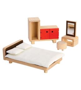 Plan Toys Zestaw Drewnianych Mebli dla lalek - Sypialnia