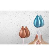 Pastelowy morski uchwyt Flipper Mira mocowany do glazury, zamknięty, elegancki i higieniczny design