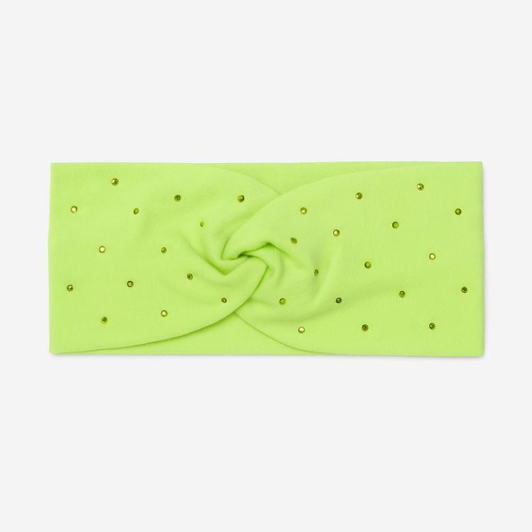 Zielona opaska dziecięca Broel ART z połyskującymi drobinkami, wykonana z miękkiej mieszanki wiskozy, bawełny i elastanu