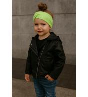 Zielona opaska dziecięca Broel ART z połyskującymi drobinkami, wykonana z miękkiej mieszanki wiskozy, bawełny i elastanu