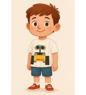 Biała koszulka dziecięca z nadrukiem WALL·E – miękka, bawełniana i idealna na co dzień dla 4-latka