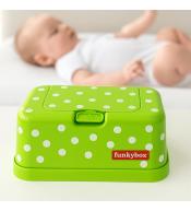 Funkybox Lime w Kropki – Pojemnik na Chusteczki Nawilżane