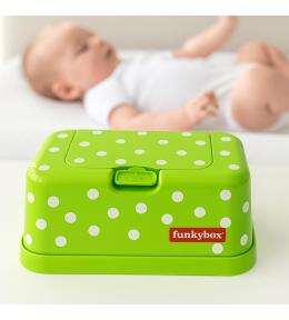 Funkybox Lime w Kropki – Pojemnik na Chusteczki Nawilżane