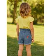 Boboli niebieskie szorty jeansowe z haftem, rozmiar 116 – 6 lat