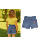 Boboli niebieskie szorty jeansowe z haftem, rozmiar 116 – 6 lat