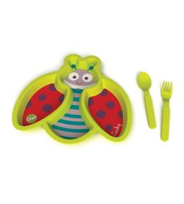 Zestaw obiadowy Oops 3 el. talerzyk + sztućce - Biedronka