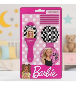 Barbie Zestaw do Włosów – Szczotka + Lusterko + Gumki 8 el. – Dla Dziewczynki