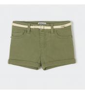 Mayoral Szorty Dziewczęce oliwkowe z Paskiem Mini Girl Wiosna Lato rozm 104