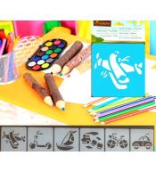 Avenue Mandarine Zestaw Szablonów 6szt Transport Pojazdy Edukacyjne 3+