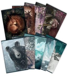 Zeszyt A5 Forest Ice zwierzęta leśne i arktyczne kratka 32 str