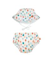Lassig Zestaw kapelusz i majteczki do pływania z wkładką chłonną Ice Cream UV 50+ 6 m-cy