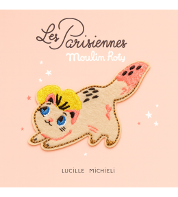Moulin Roty naszywka kot Les Parisiennes 7 cm haftowana