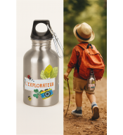 Ilustrowany Aluminiowy Bidon dla Dzieci L’Explorateur 400 ml – Lekki i Szczelny