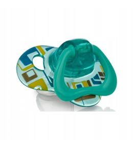 Nuby Smoczek silikonowy 6m+ - Ciemnozielony | Bezpieczny, wentylowany i masujący