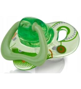 Nuby Smoczek silikonowy 6m+ - Jasnozielony | Bezpieczny, wentylowany i masujący