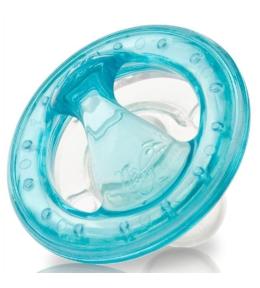 Nuby Smoczek Cherry silikonowy 0m+ - Niebieski | Bezpieczny, wentylowany i masujący