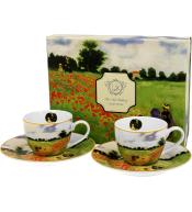 Zestaw 2 filiżanek do espresso DUO - Claude Monet, Pole maków