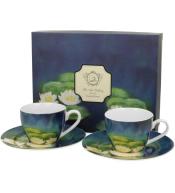 Zestaw 2 filiżanek do espresso DUO - Claude Monet, Lilie wodne