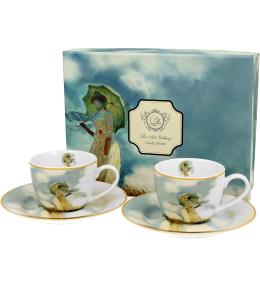 Zestaw 2 filiżanek do espresso DUO - Claude Monet, Kobieta z parasolem